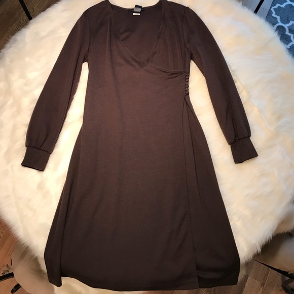 F.L.P. Brown Wrap Dress - Picture 4 of 5